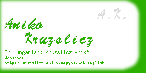 aniko kruzslicz business card